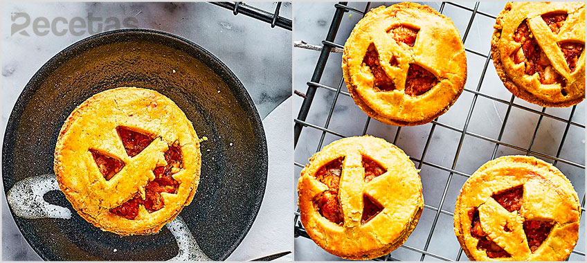 Mini Pies de Calabaza y Feta de Halloween